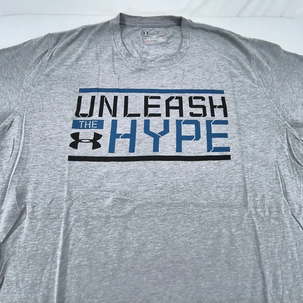 Under Armour Unleash the Hype Crew Neck Short Sleeve T Shirt Mens Size L Gray